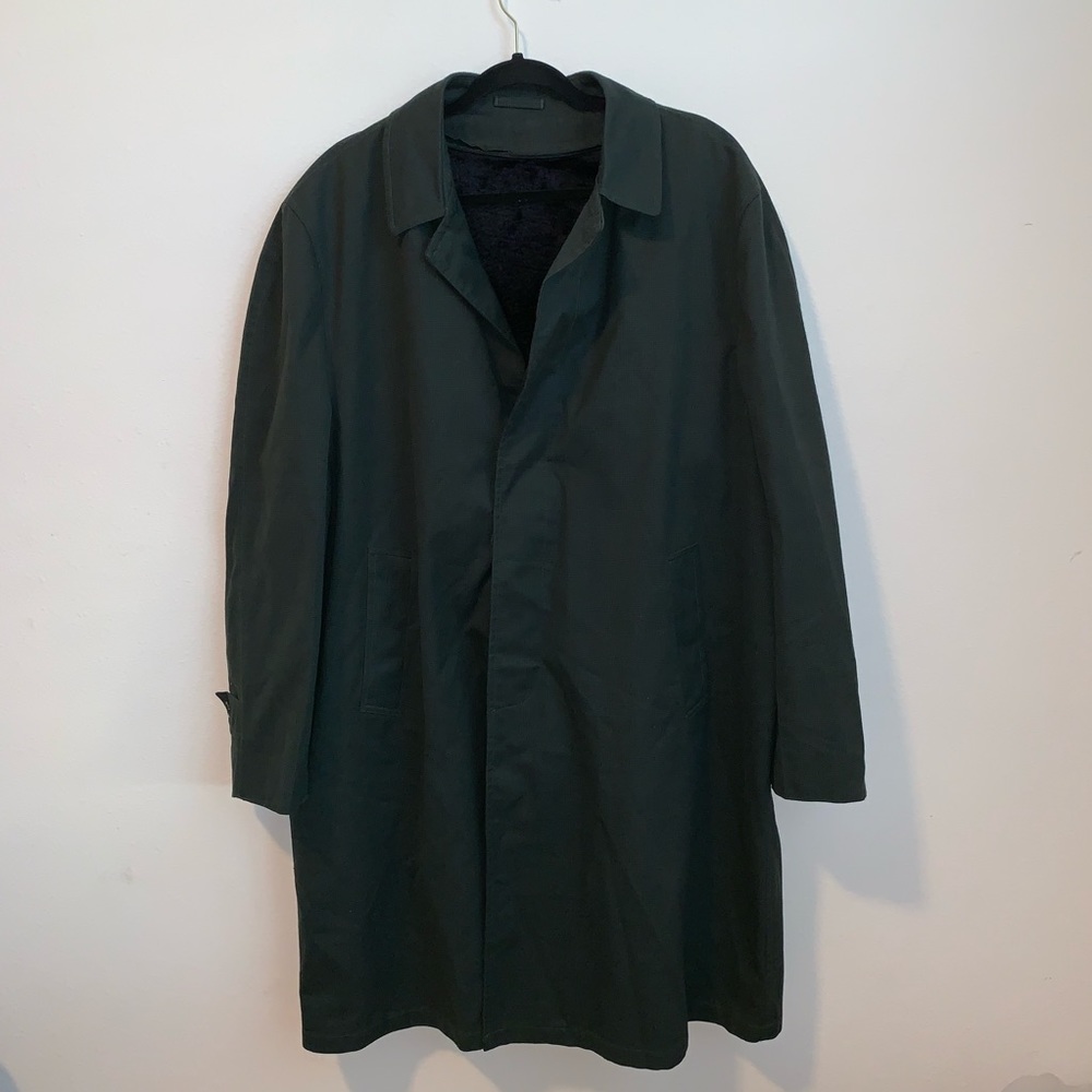 VTG Green & Black Plaid Trench Coat